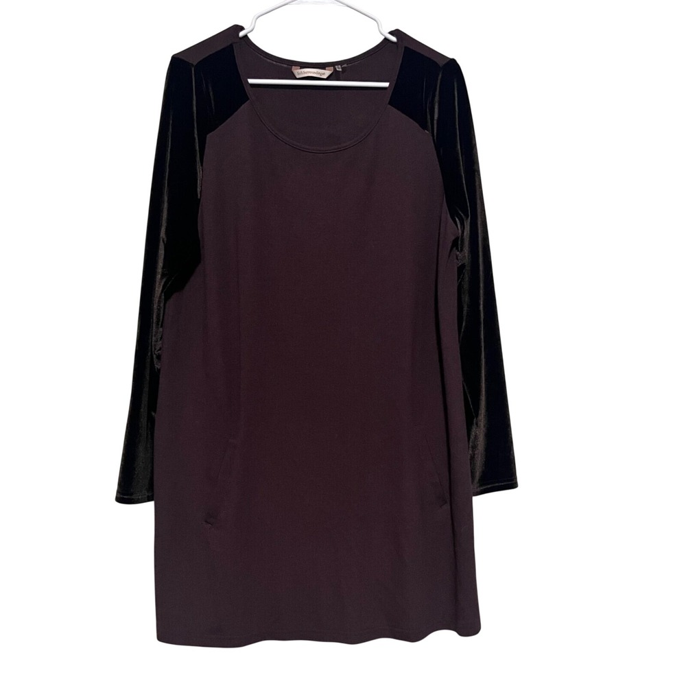 Soft Surroundings Tunic Dress Womens Velvet Sleeve Pockets 2AA52 Large